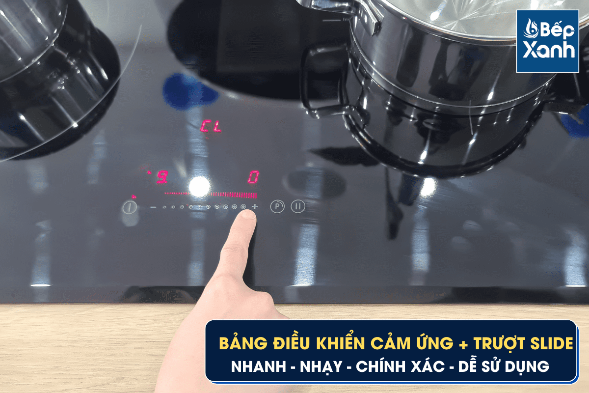 Bếp điện từ đôi Hafele HC-M772D có bảng điều khiển cảm ứng