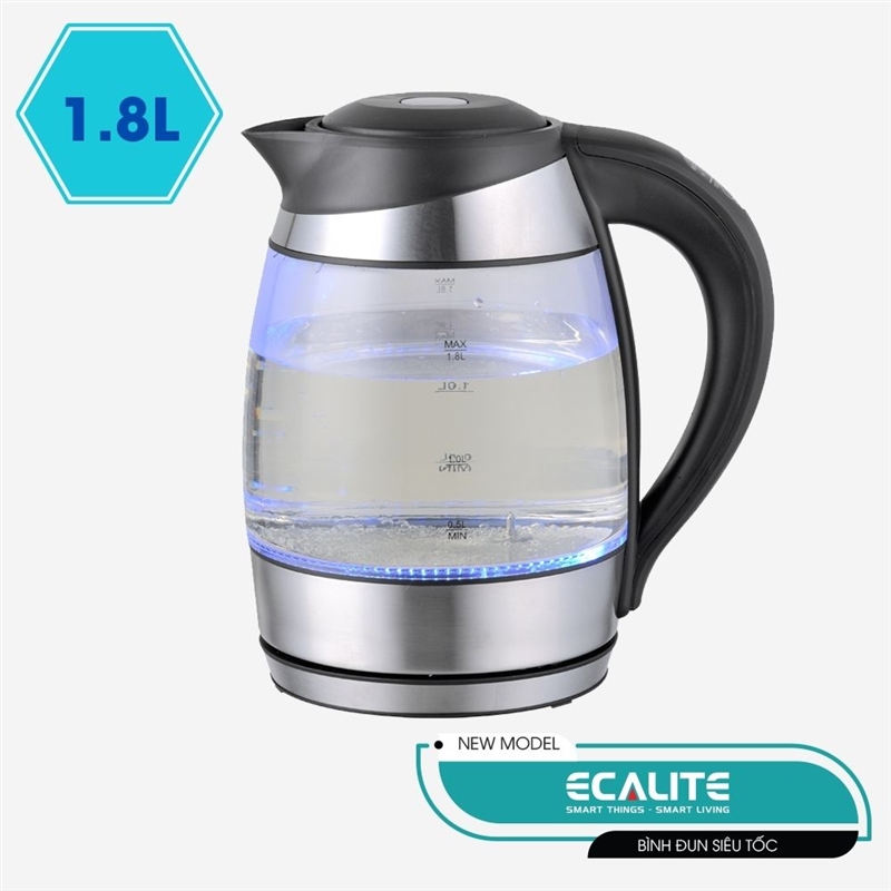 Bình đun siêu tốc Ecalite EK-G1812 (1.8L) có điều chỉnh nhiệt độ