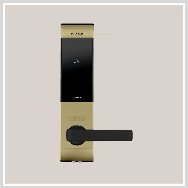Khóa điện tử Hafele EL7900 / Thân khóa nhỏ, dùng cho Cửa gỗ, màu Vàng, Mã số 912.05.649