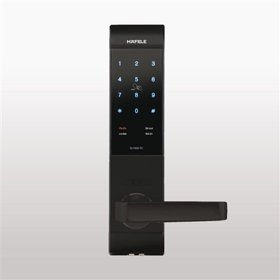 Khóa điện tử Hafele EL7500-TC cho cửa gỗ / Thân khóa nhỏ, màu đen, mã số 912.05.682