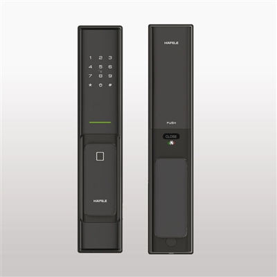 Khóa điện tử Hafele PP8100 cho cửa gỗ / Bản tiêu chuẩn, Màu đen mờ, Mã số 912.20.260