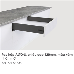 Ray Hộp Alto-S Nhấn Mở H120mm Hafele 552.35.345